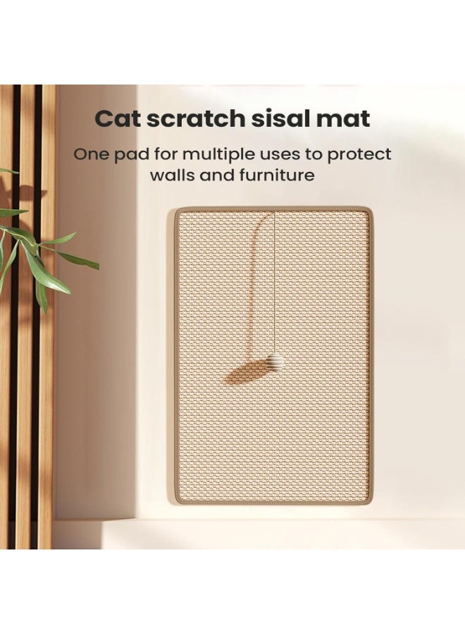 FAYET Cat Scratch Pad with Sisal Mat & Hanging Ball Toy, Wall-Mounted or Floor Scratching Board for Indoor Cats, Furniture and Sofa Protector（30*60cm） - Image 2